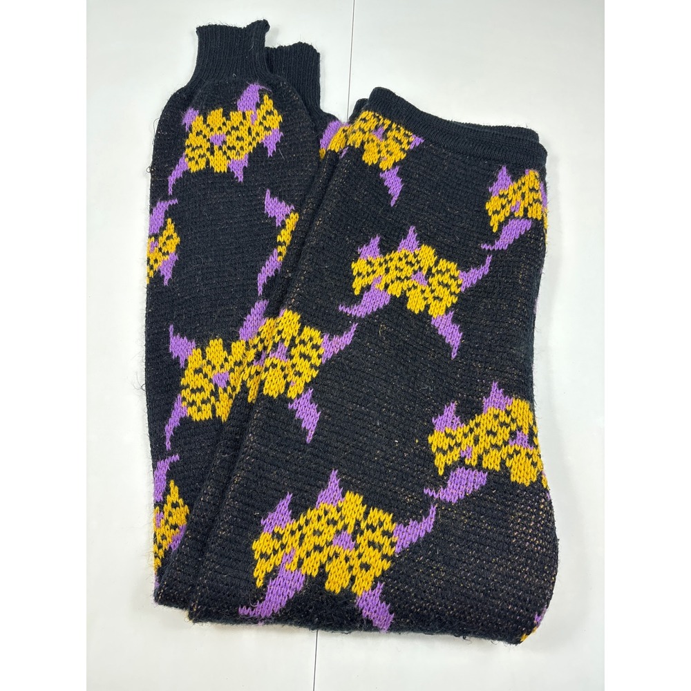 Vintage Triangle Knit Sweater Pants Set Womens‎ M Black Purple Yellow - Picture 13 of 14